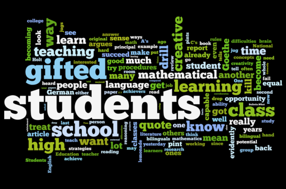 Gifted Students Wordle 